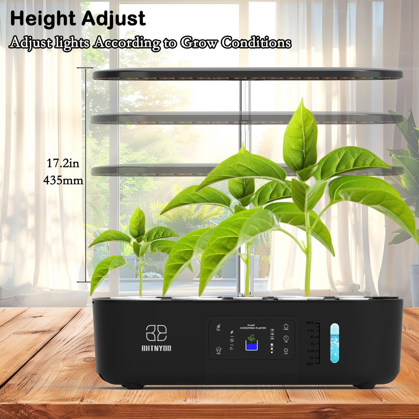 Hydroponics Growing System,BHTNYOO-13 Pods Indoor Herbs Garden Gardening Kit with Multi-Mode Adjustable Height LED Growth Lights